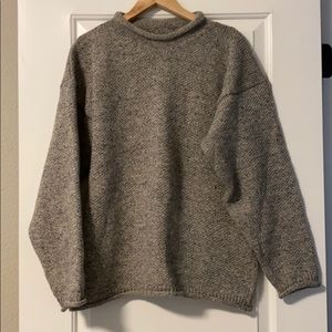 Heather oatmeal + grey Irish wool sweater